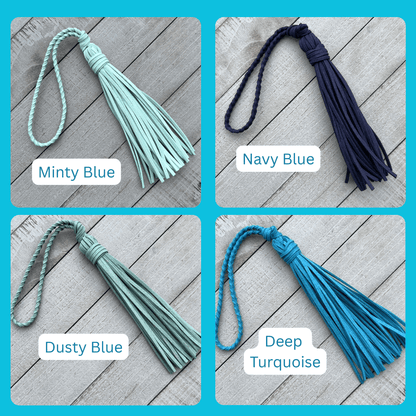 Bag Charm with Tassel for Purses & Totes Faux Suede Leather