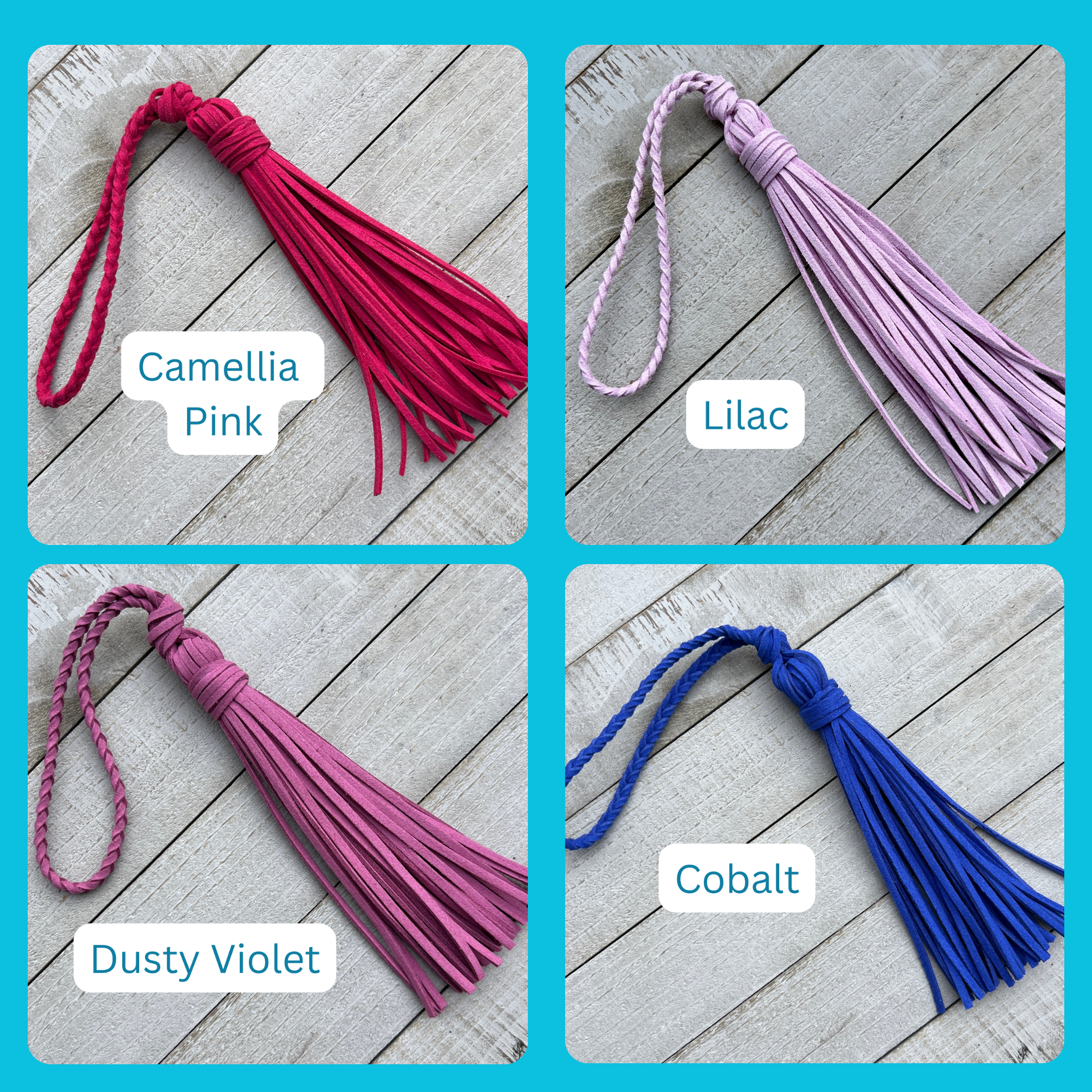 Bag Charm with Tassel for Purses & Totes Faux Suede Leather