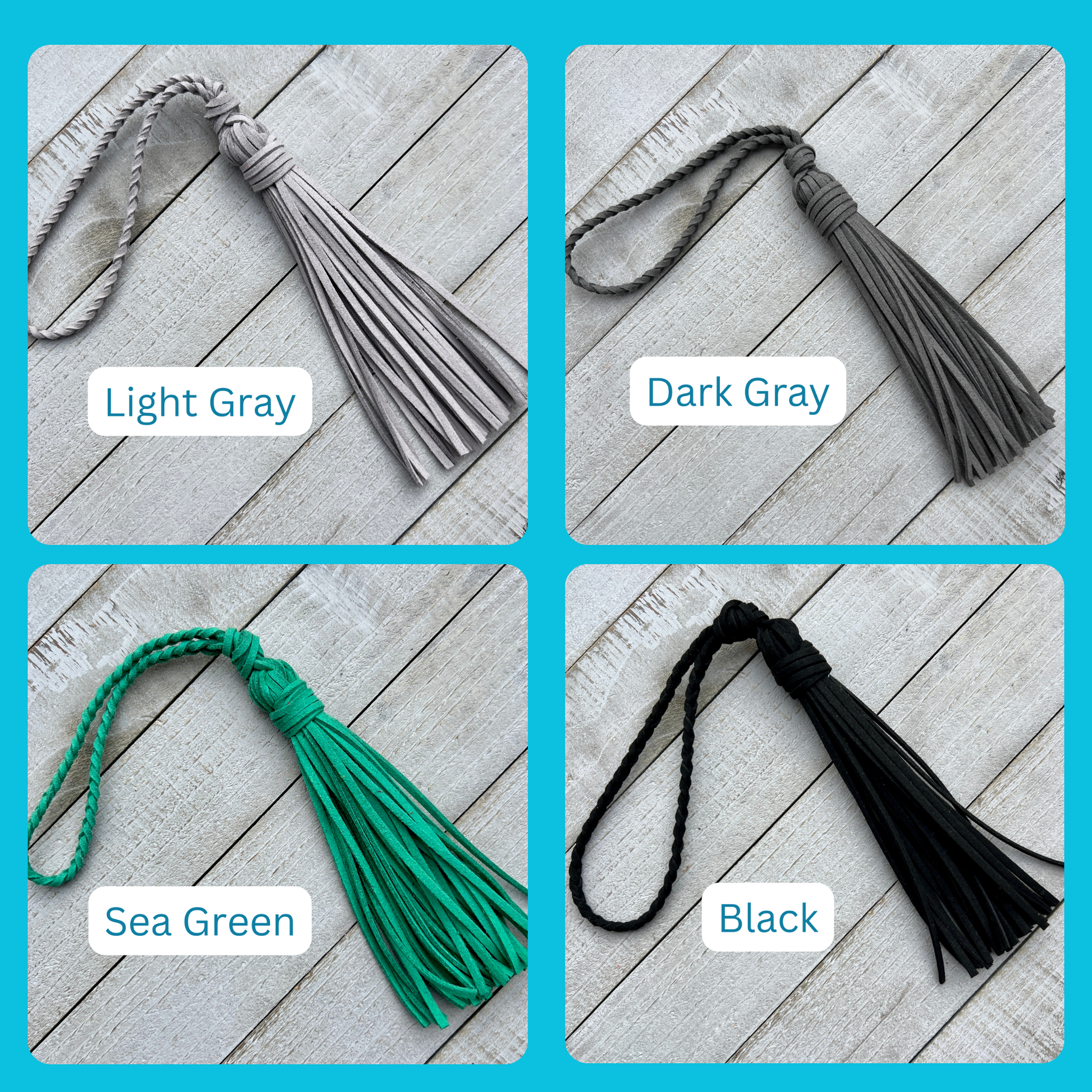 Bag Charm with Tassel for Purses & Totes Faux Suede Leather