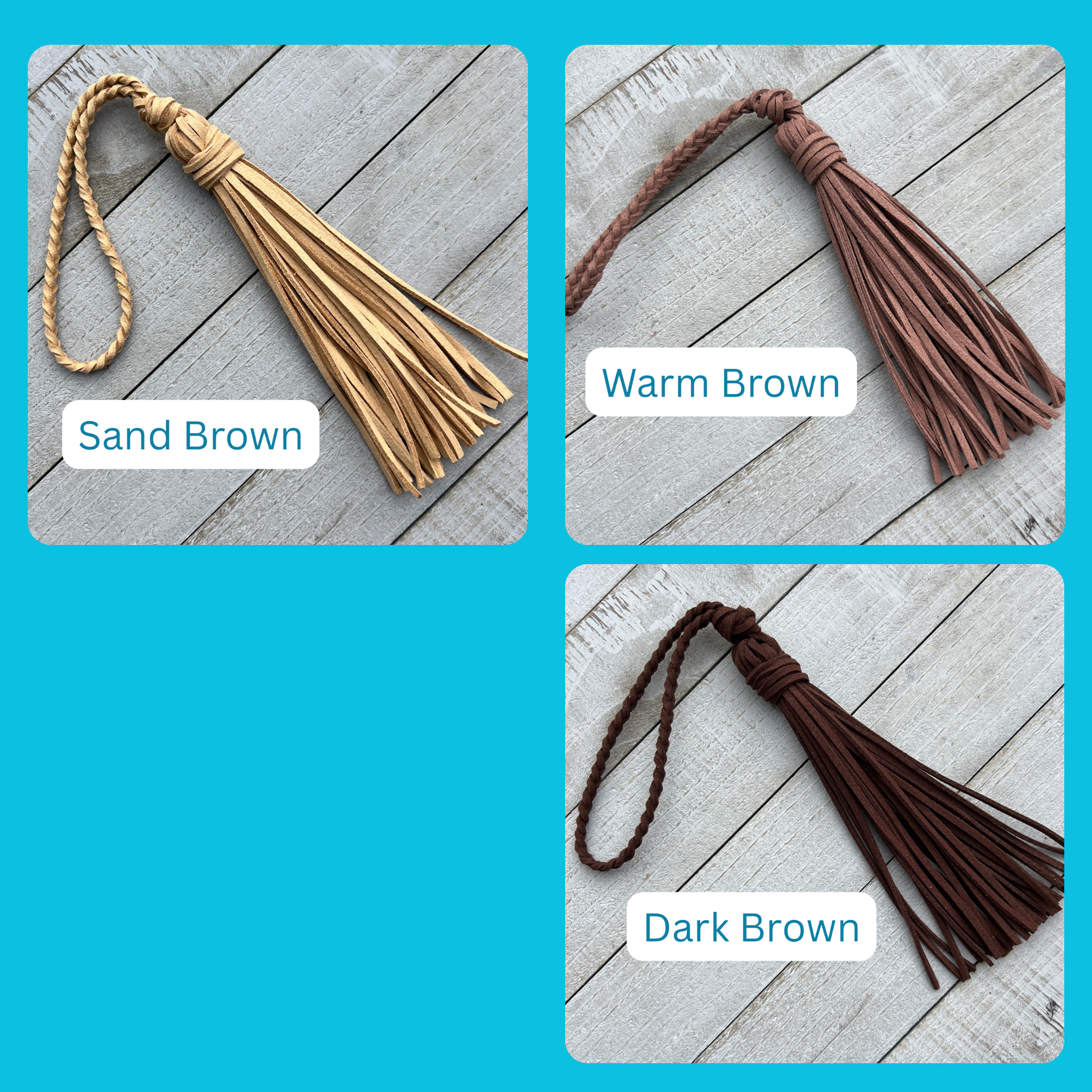 Bag Charm with Tassel for Purses & Totes Faux Suede Leather