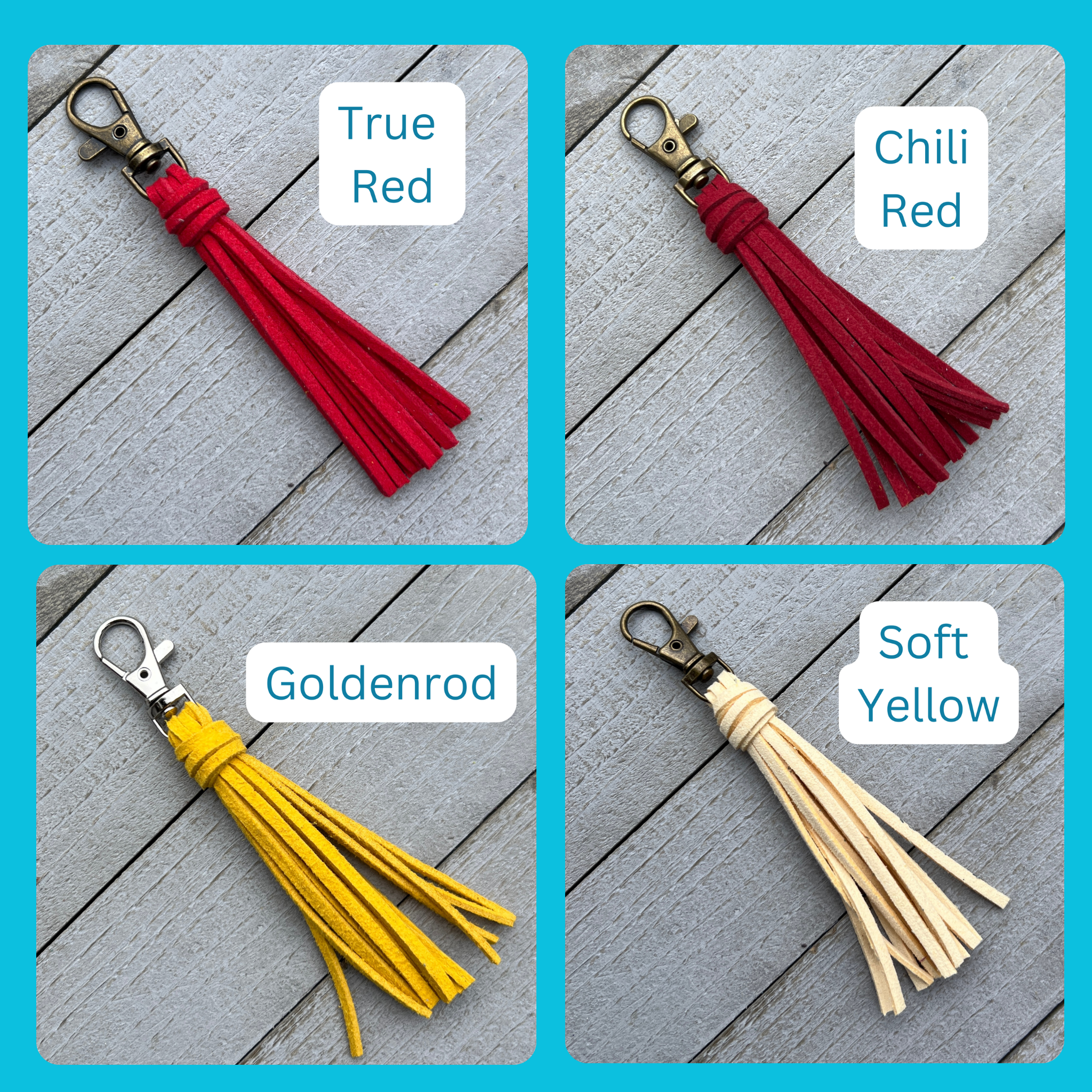Mini Faux Suede Tassel Bag Charm with Clip – lindsaystreemdesigns