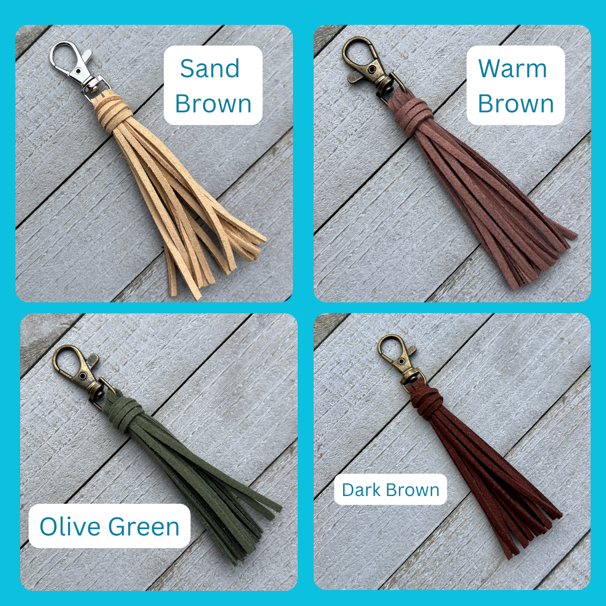 Mini Faux Suede Tassel Bag Charm with Clip