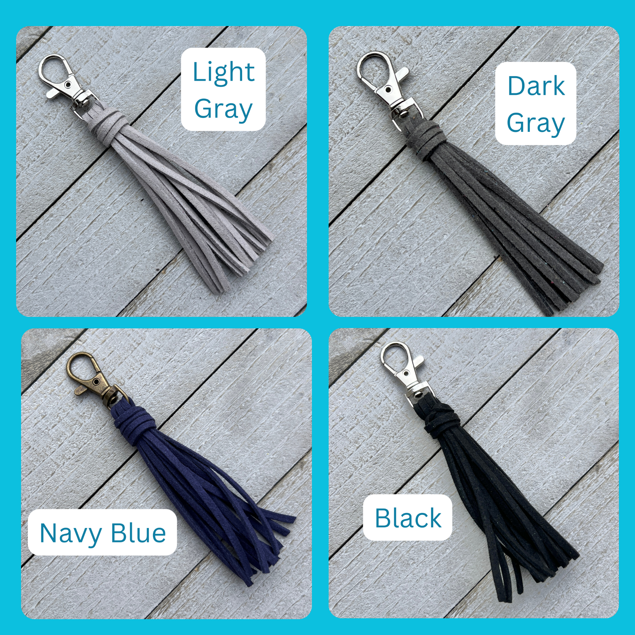 Mini Faux Suede Tassel Bag Charm with Clip