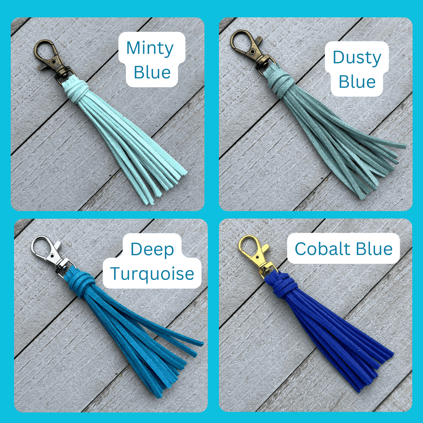Mini Faux Suede Tassel Bag Charm with Clip