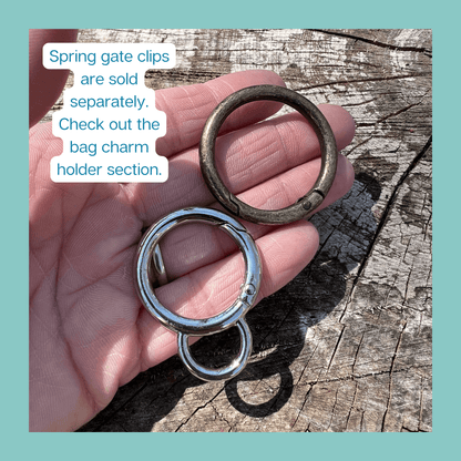 Leather Flower Bag Charm - Deep Blue, Gold, Plum Wine