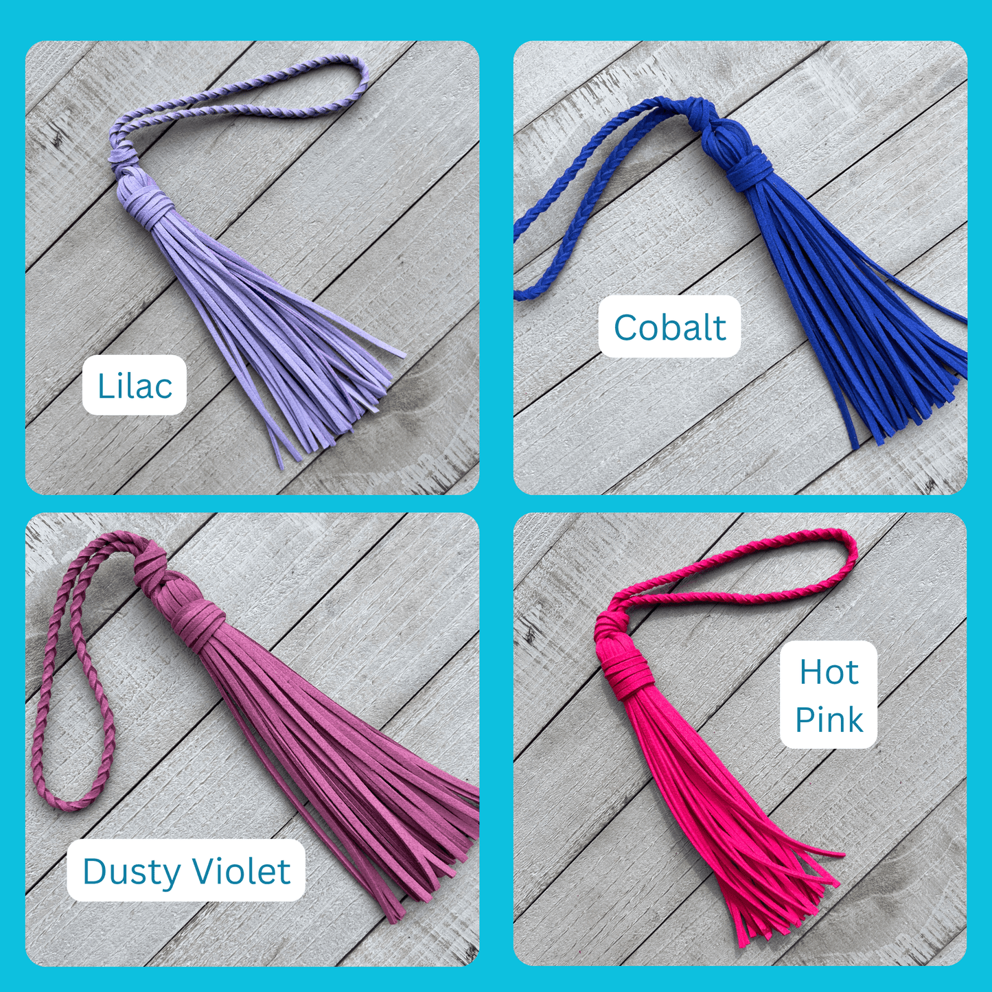 Bag Charm with Tassel for Purses & Totes Faux Suede Leather