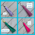 Mini Faux Suede Tassel Bag Charm with Clip