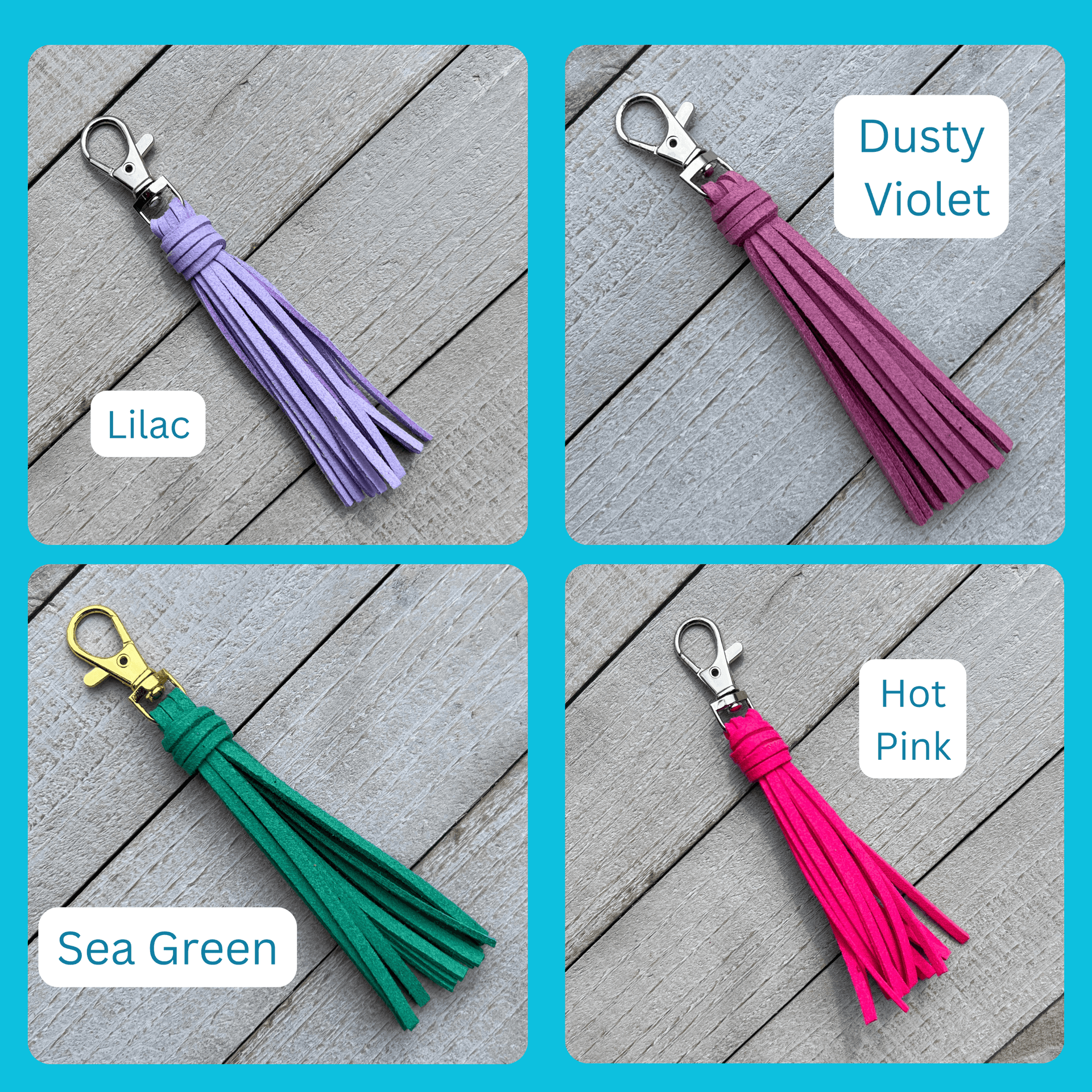 Mini Faux Suede Tassel Bag Charm with Clip – lindsaystreemdesigns