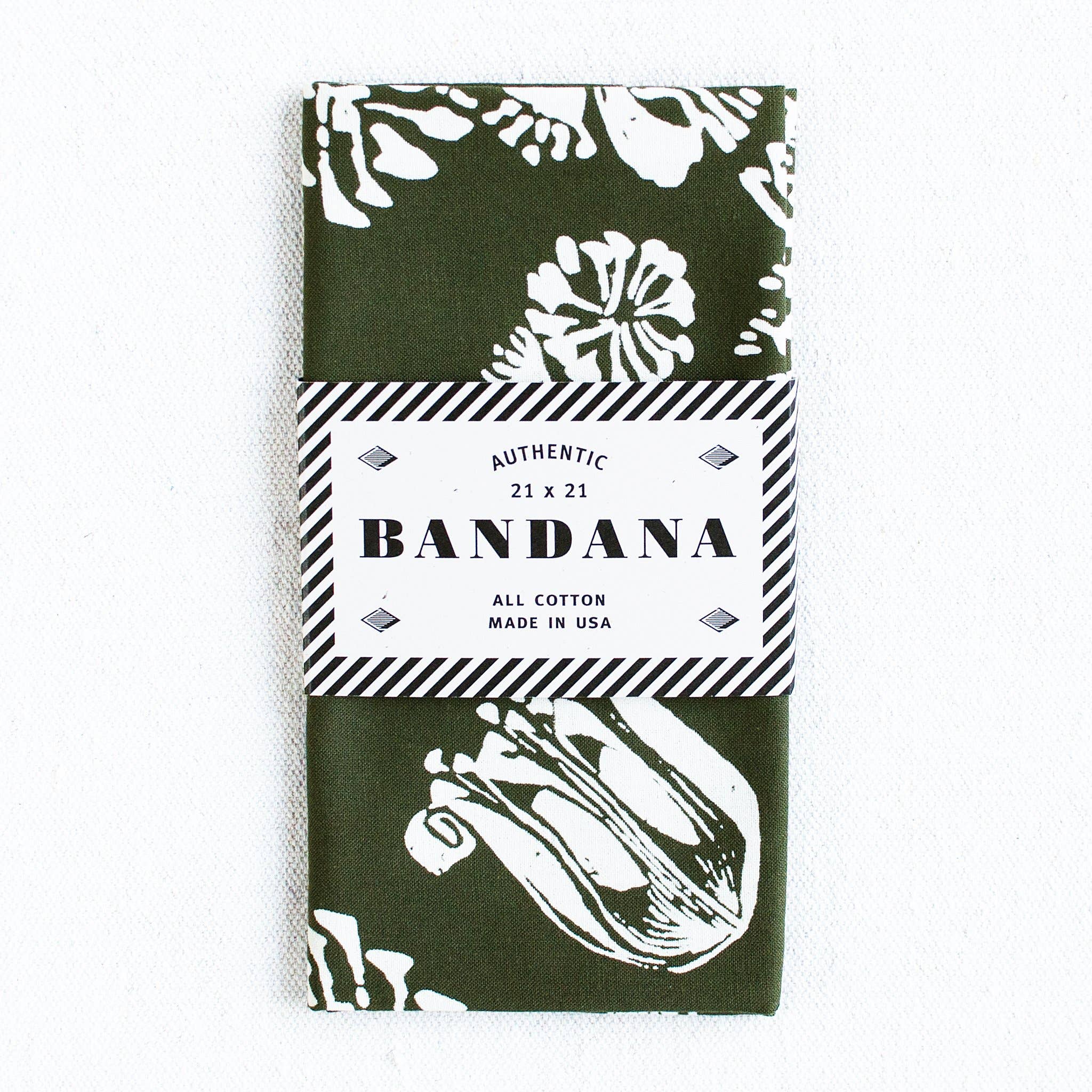 Olive Floral Bandana