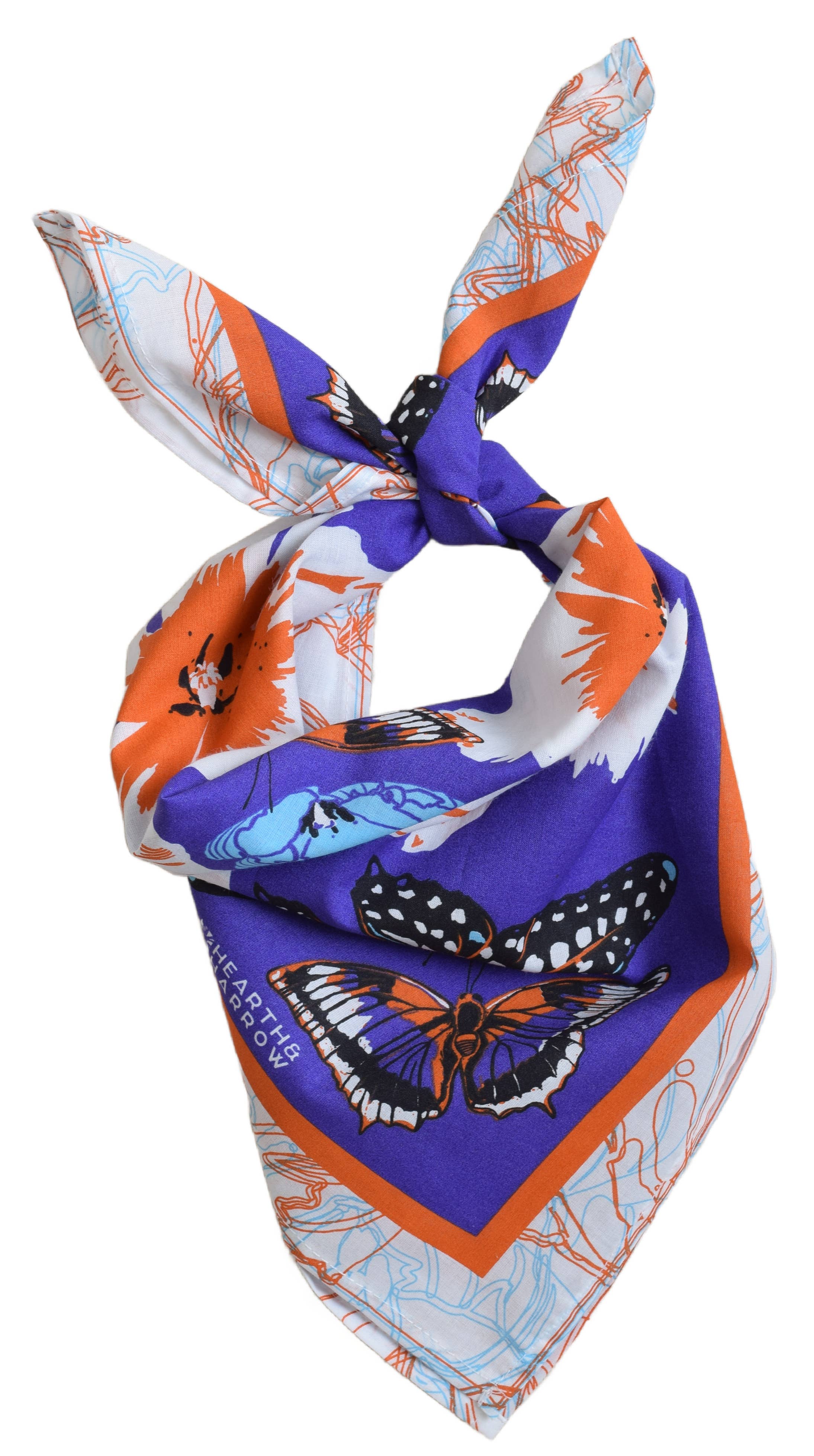 Butterfly Bandana - 100% Cotton - Pollinator Print - Floral