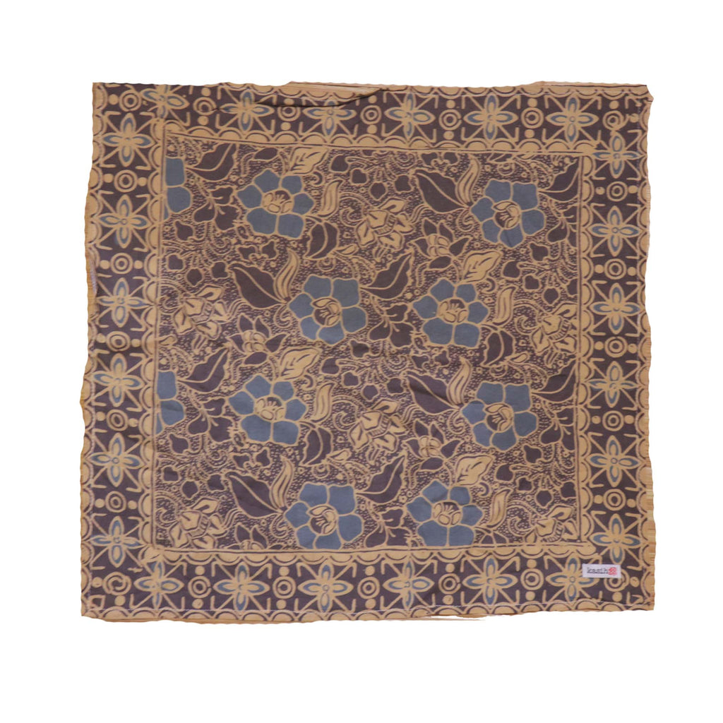Batik Bandana - Gray Blue Spotted Flower