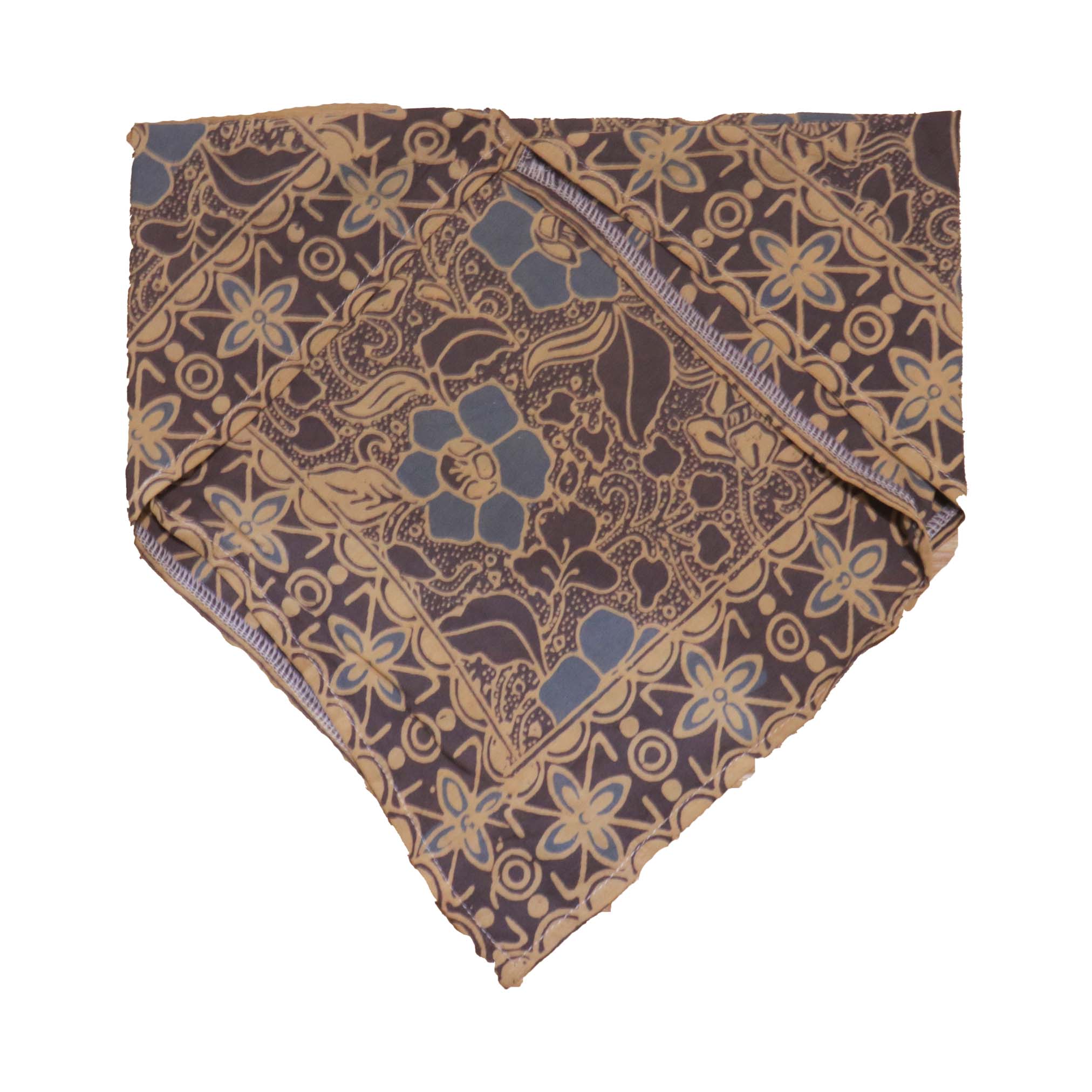 Batik Bandana - Gray Blue Spotted Flower