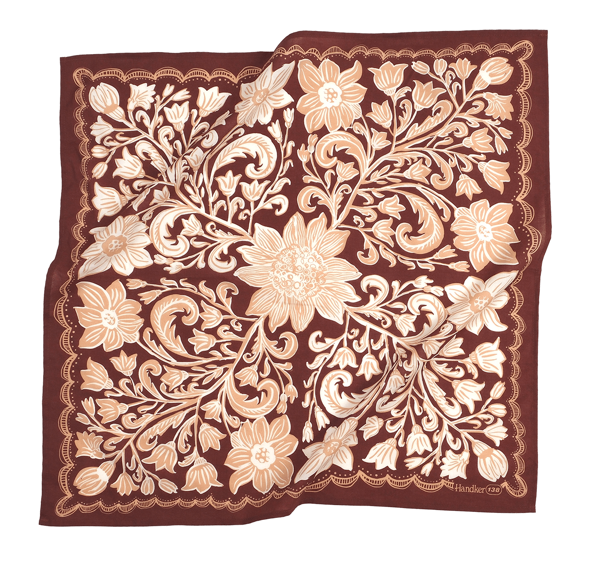 red floral cotton bandana