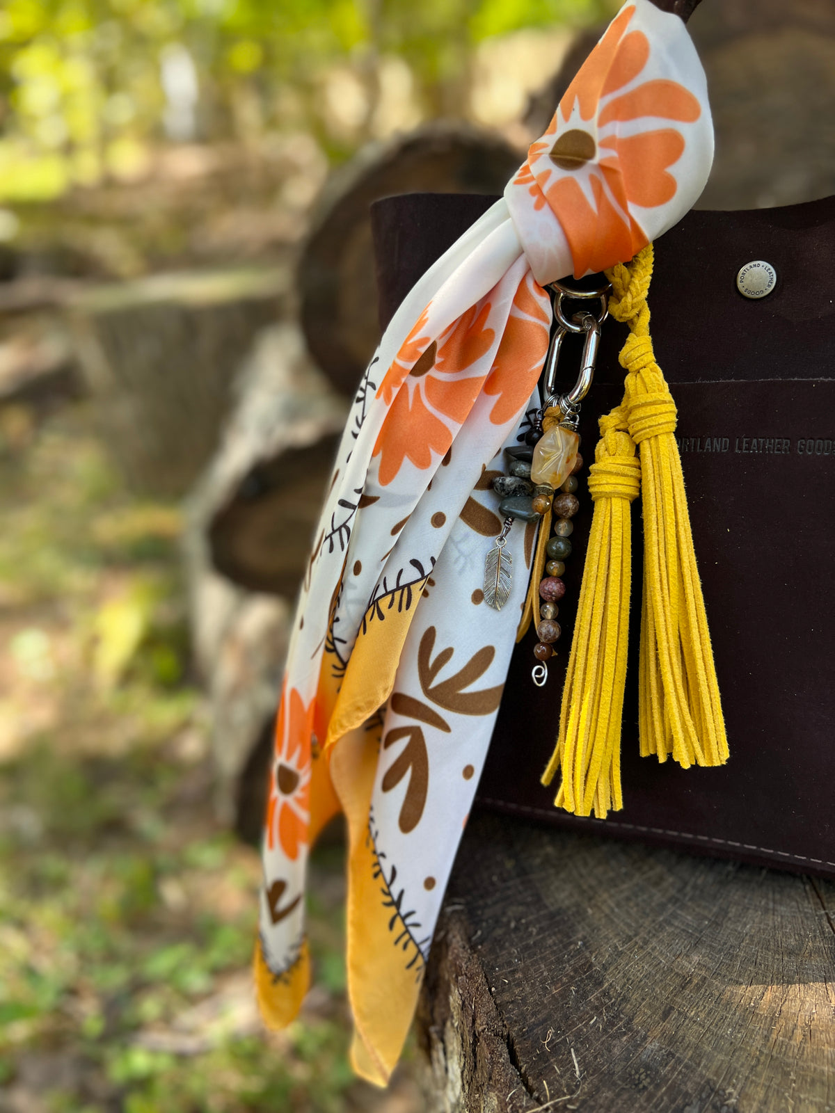 autumn floral silky square scarf