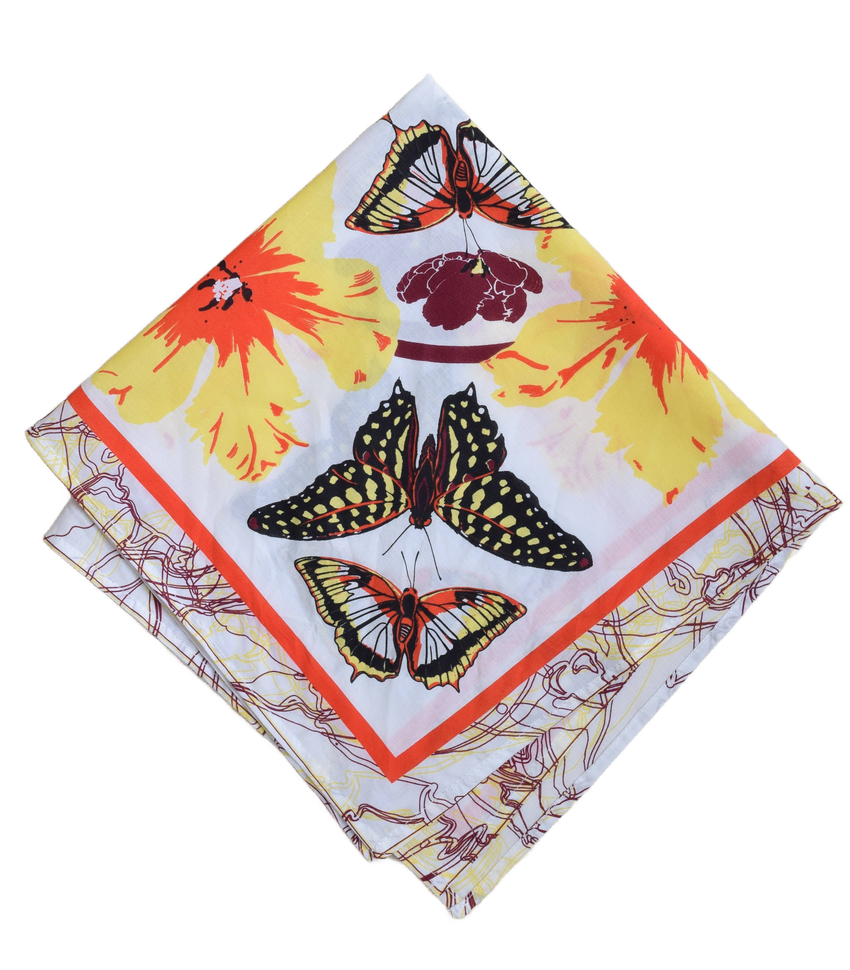 Butterfly Bandana - 100% Cotton - Pollinator Print - Floral