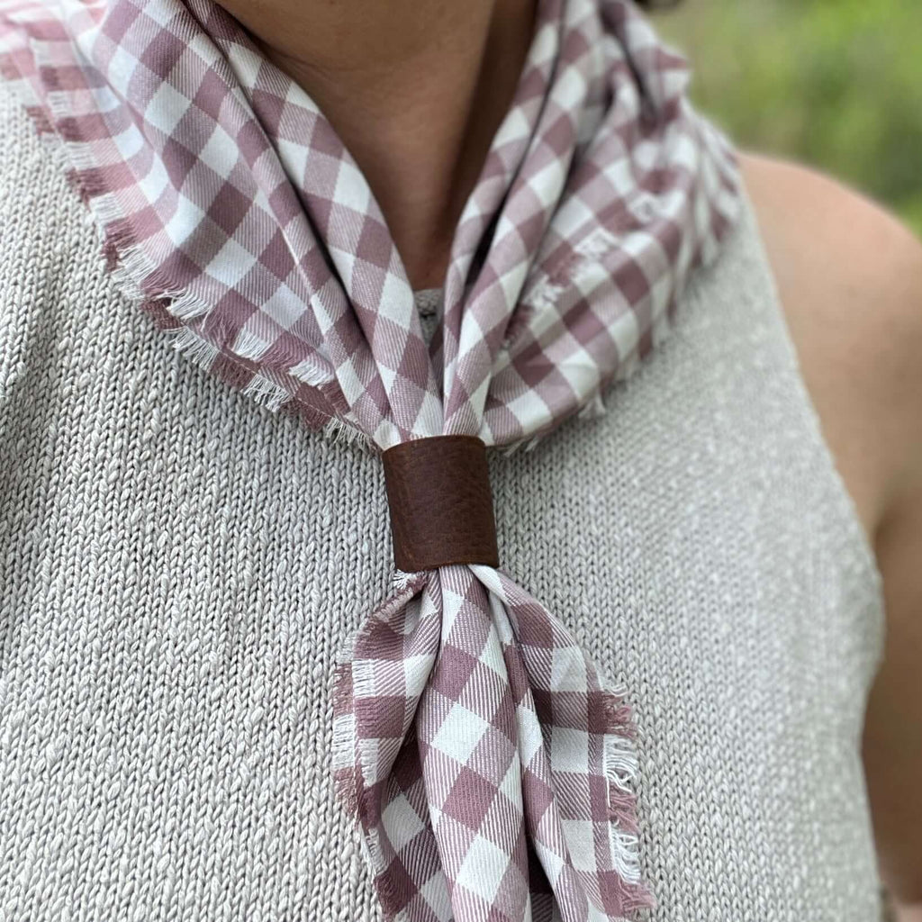 Bandana Scarf - Mauve Plaid