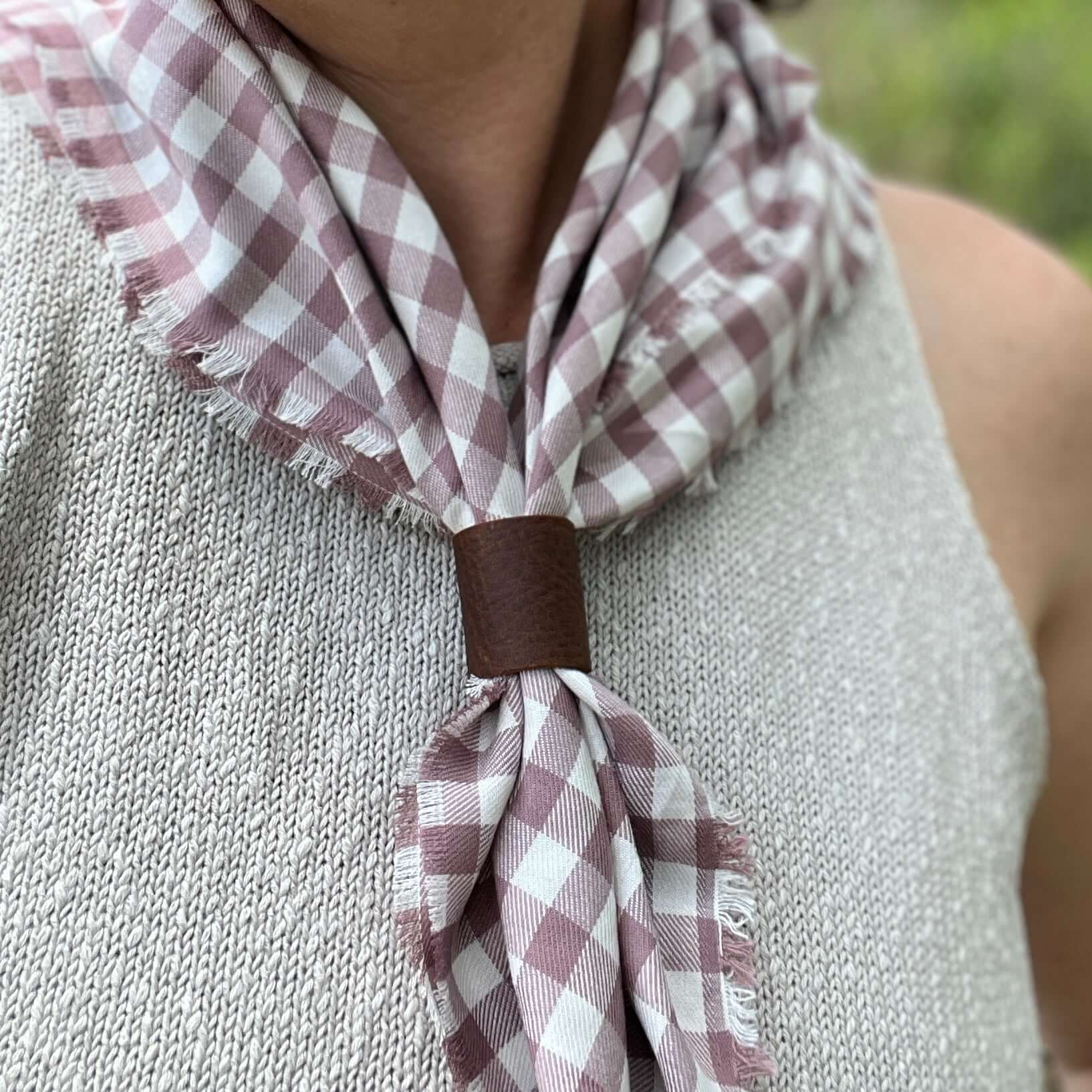 Bandana Scarf - Mauve Plaid