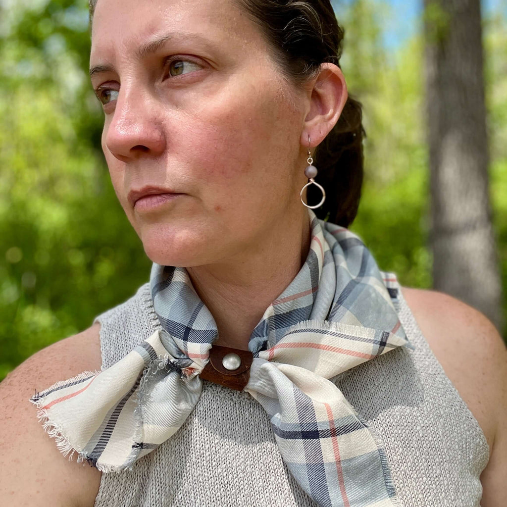 Bandana Scarf - Grey Plaid