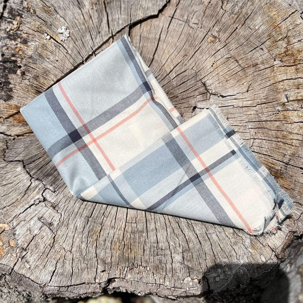 Bandana Scarf - Grey Plaid