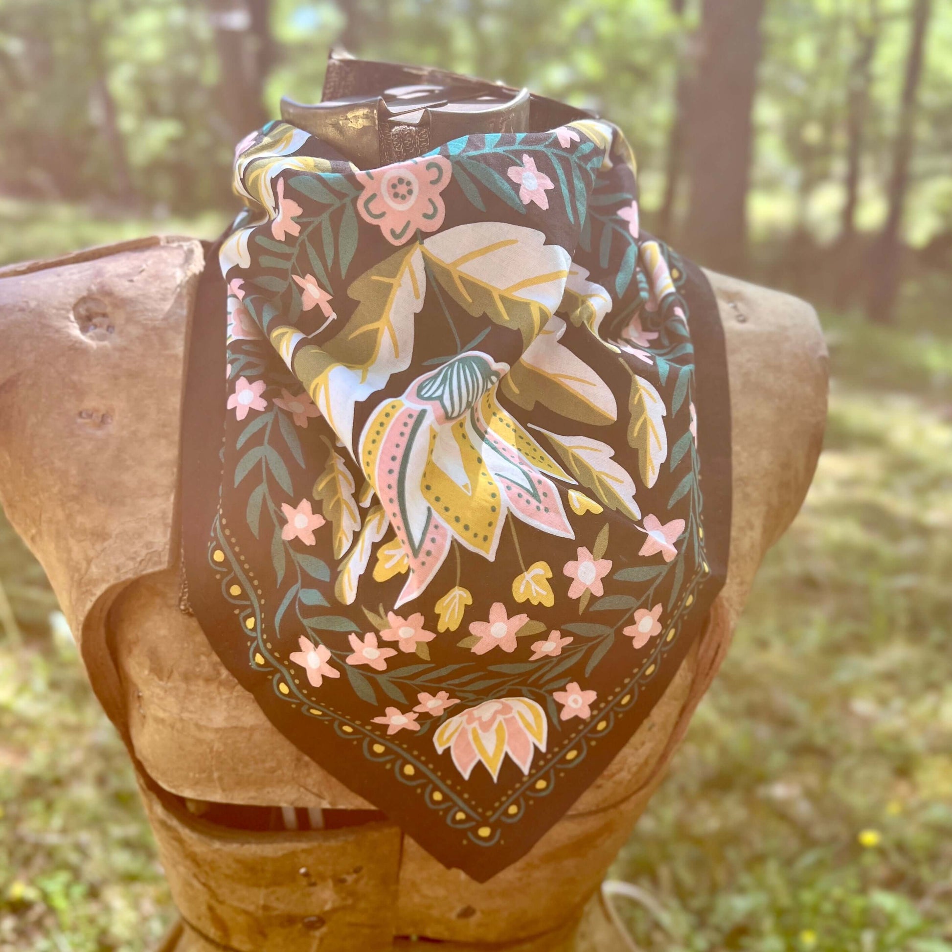 floral cotton bandana scarf