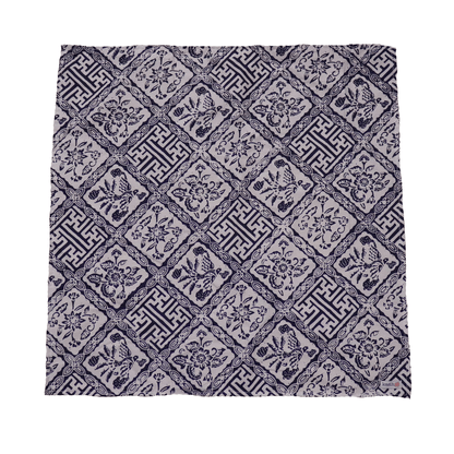 Navy Blue Hand-Dyed Batik Bandana Square Scarf