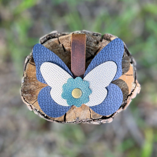 leather butterfly purse charm
