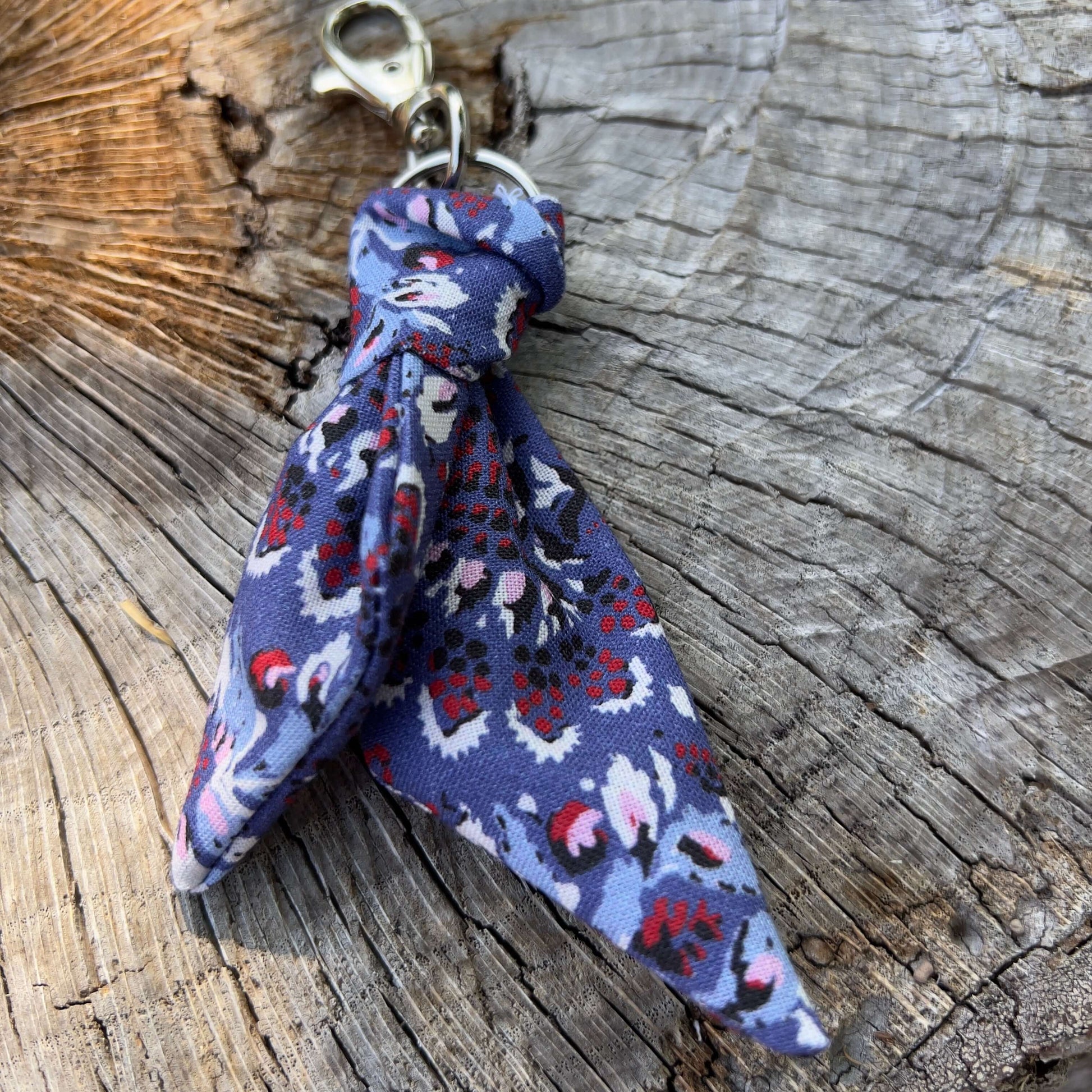 blue bandana mini scarf keychain
