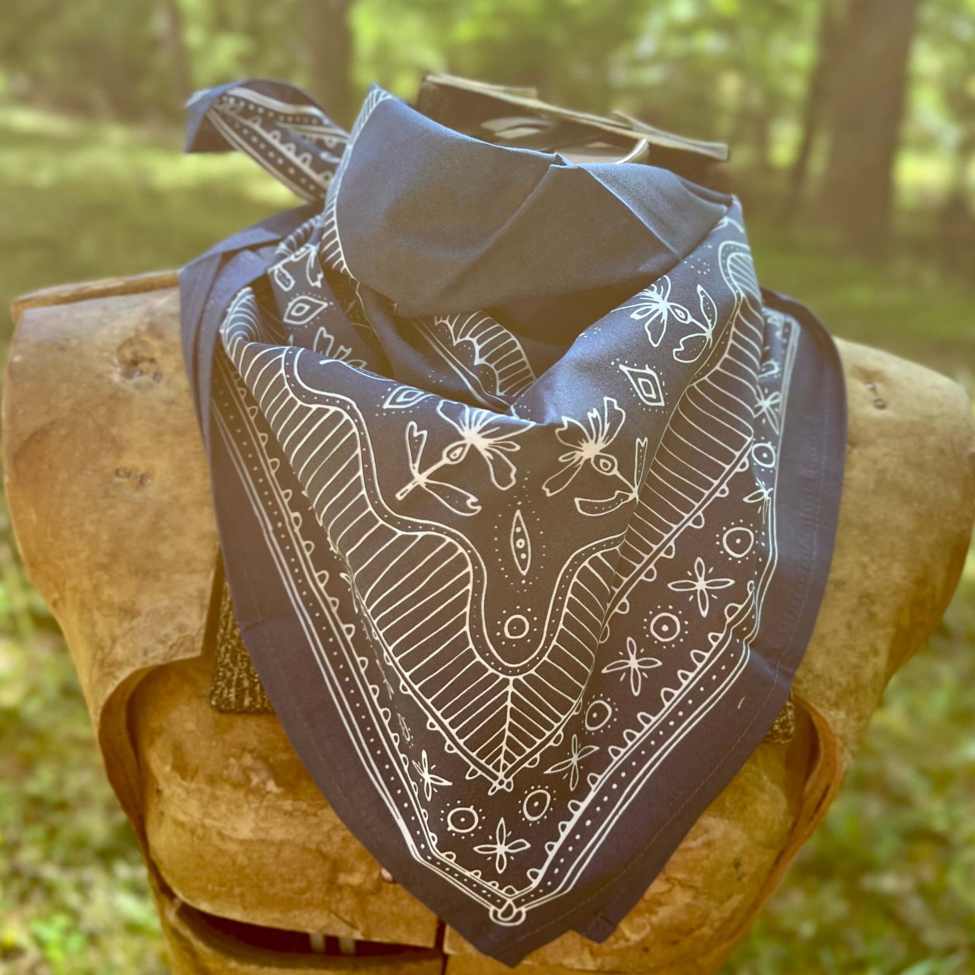 blue western bandana scarf