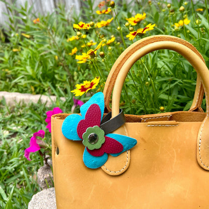 colorful snap on butterfly bag charm