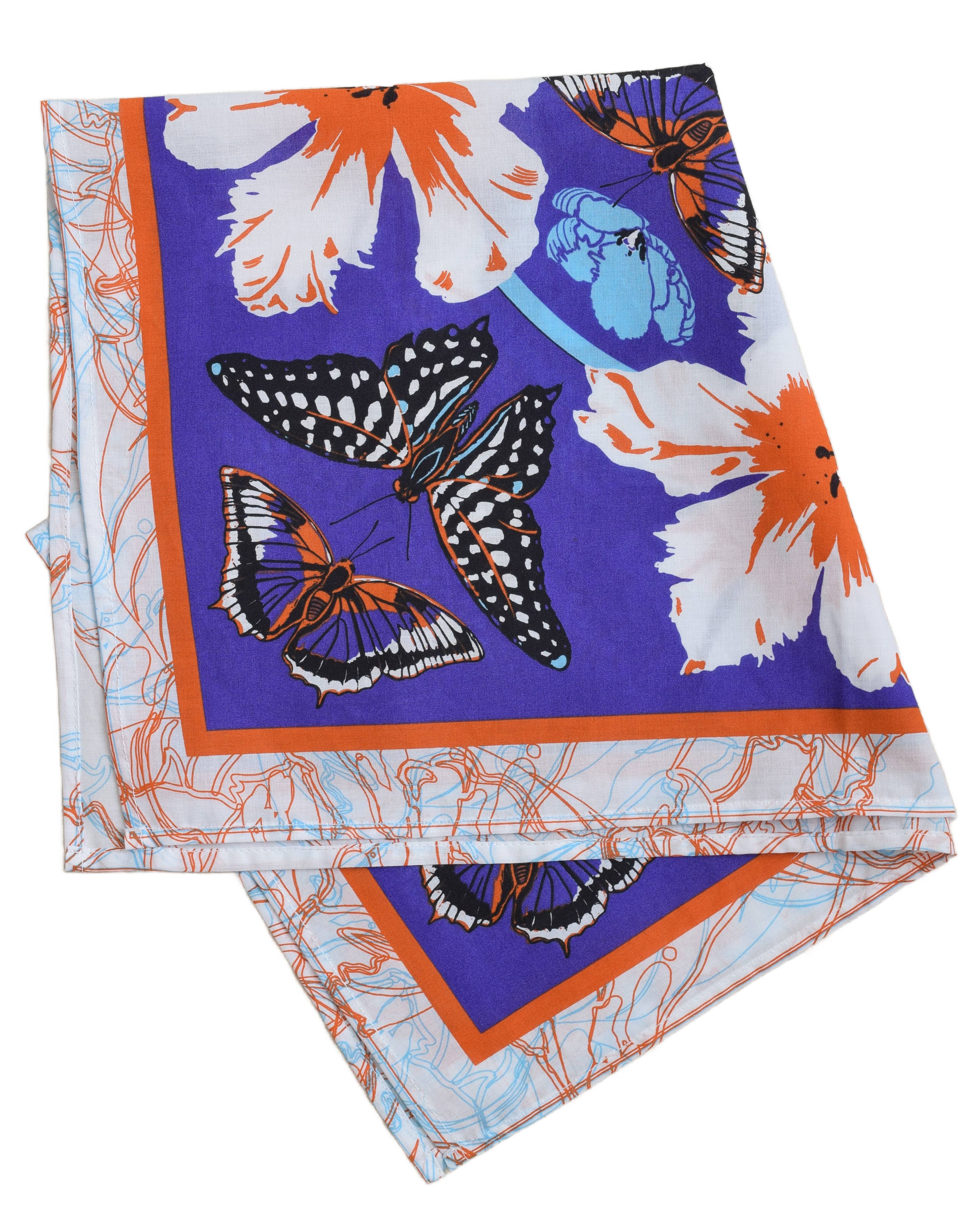 Butterfly Bandana - 100% Cotton - Pollinator Print - Floral