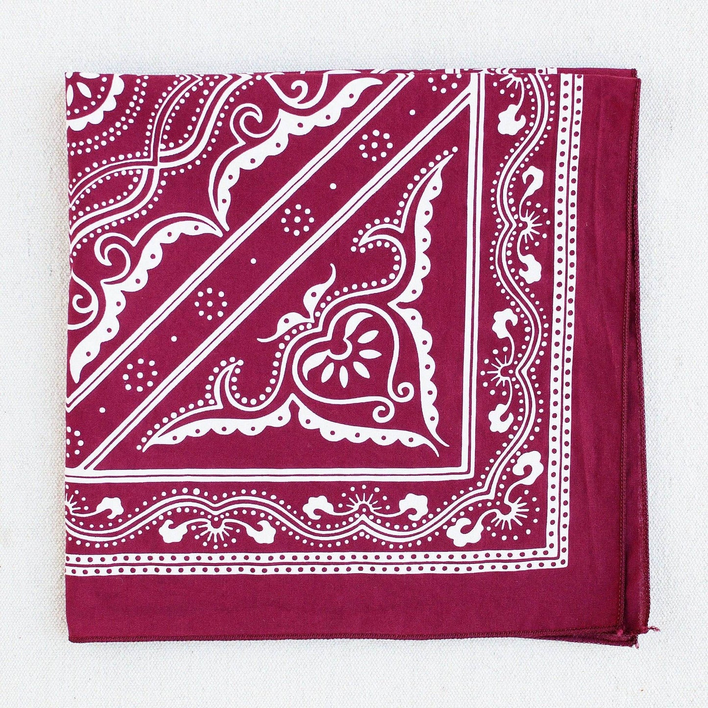 Western Bandana Scarf - Red Wine