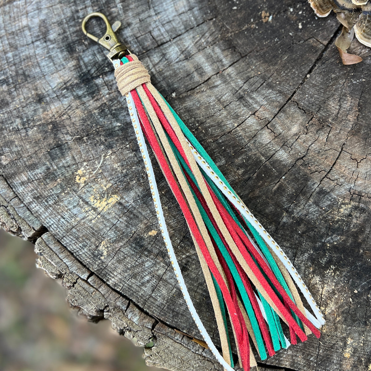 christmas colors tassel bag charm