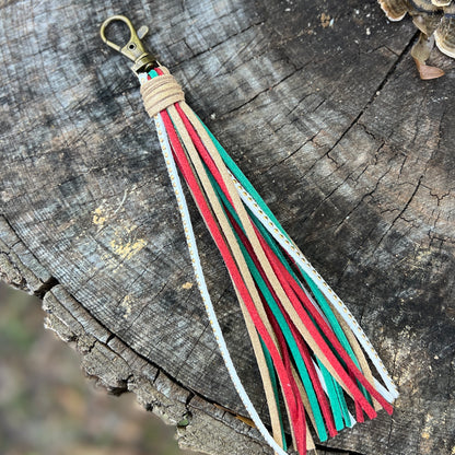 christmas colors tassel bag charm