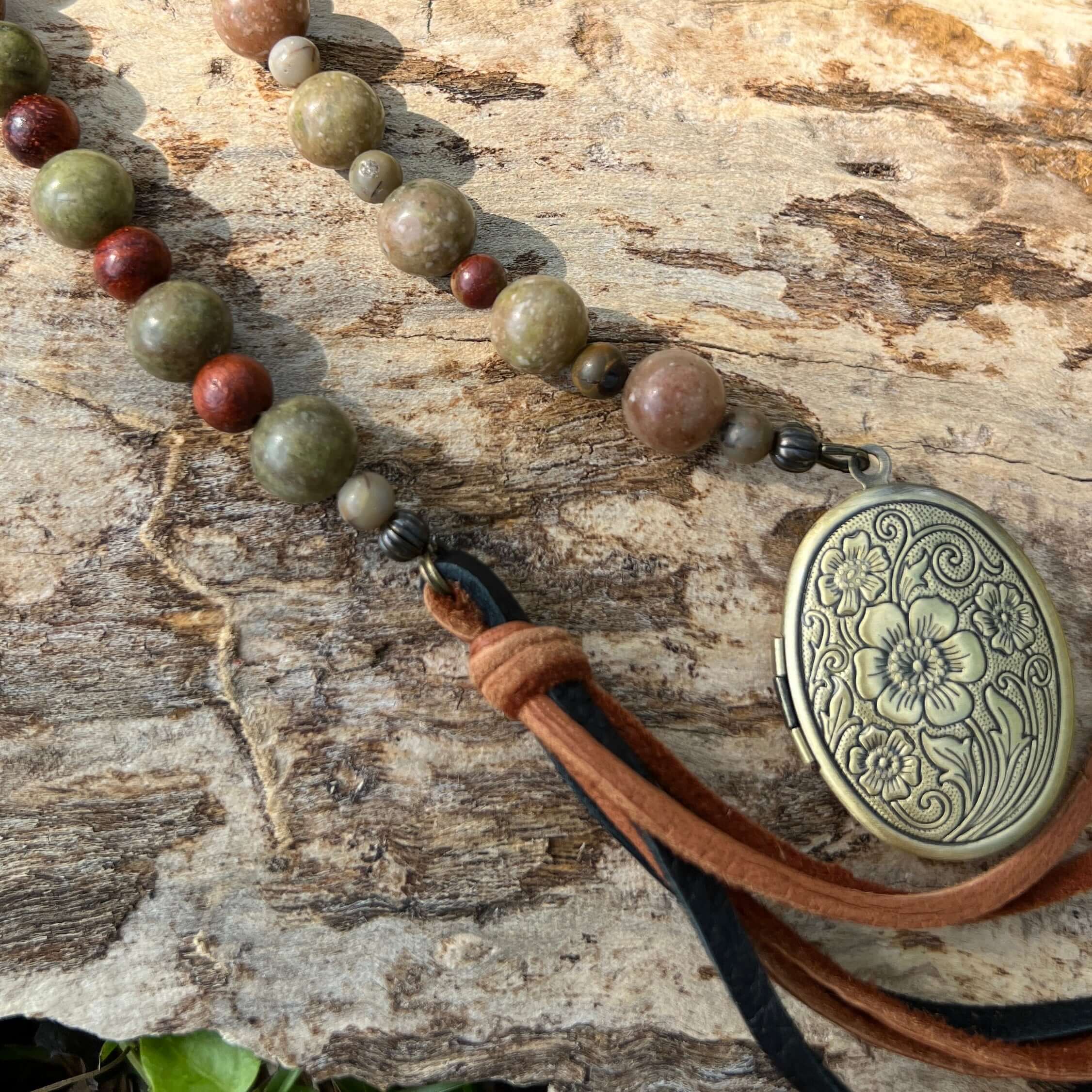 Beaded Bag Charm with Locket