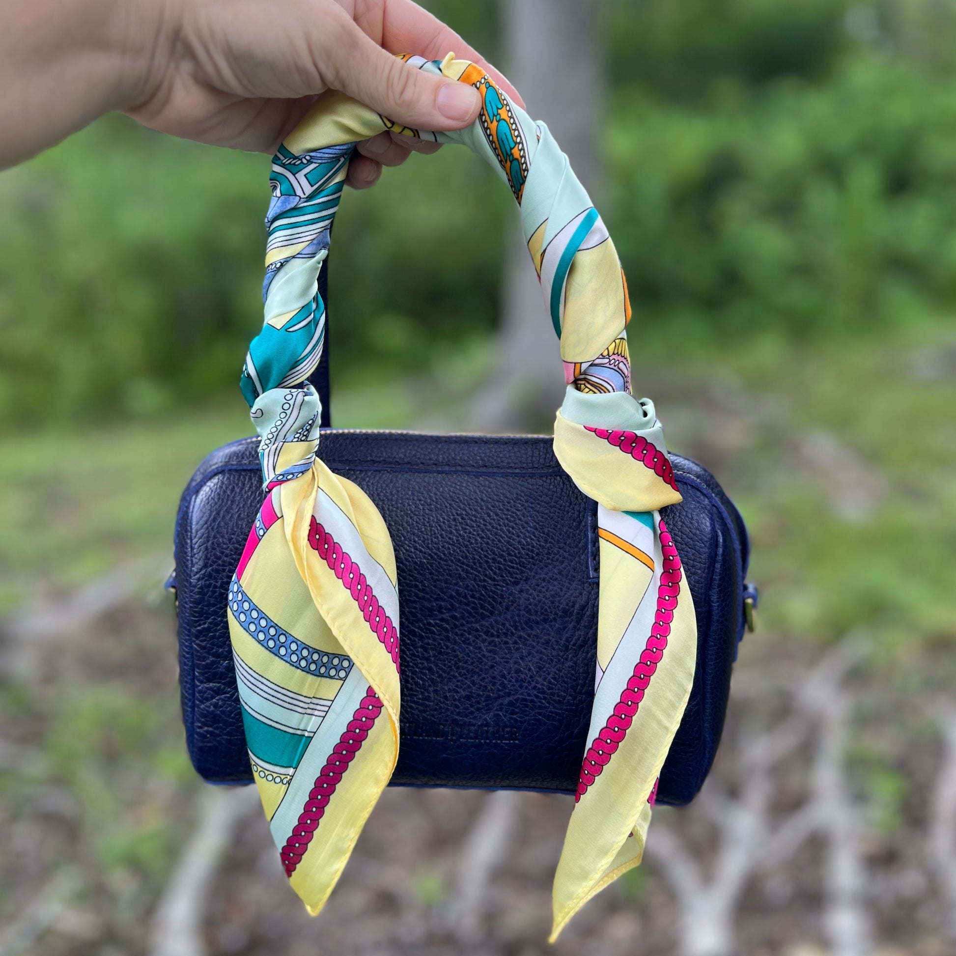colorful silky square scarf