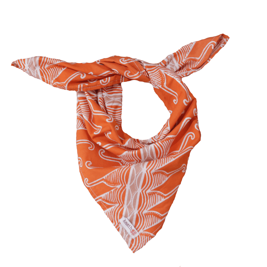 Batik Bandana - Orange and White