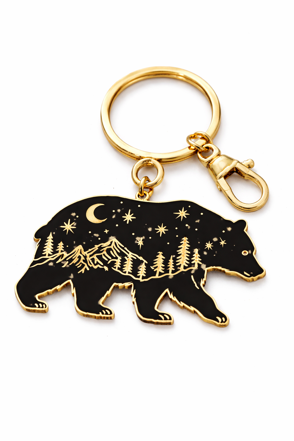 Twilight Bear Keychain Charm, Gift for Camping & Nature Lovers