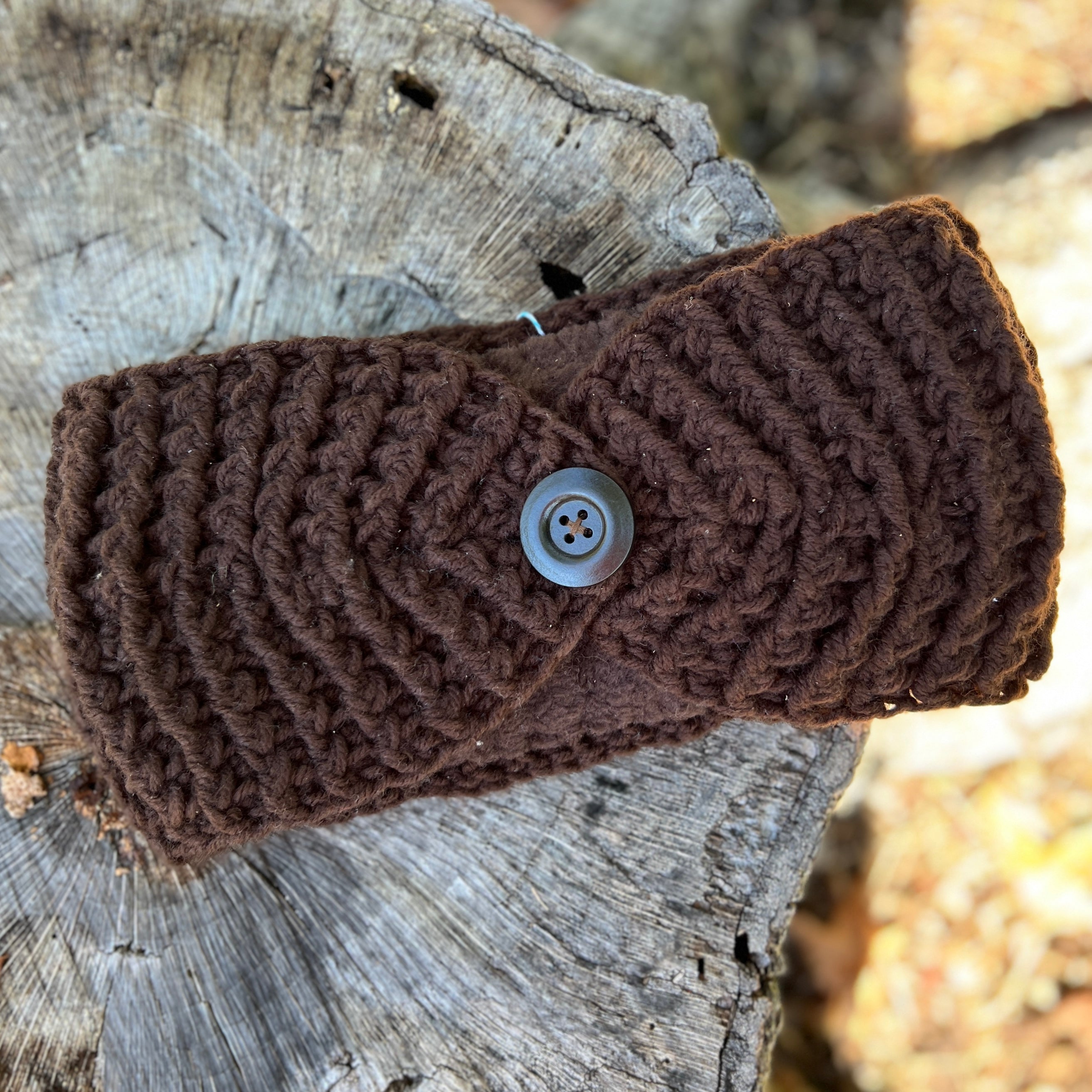 ear warmer headband in dark brown 