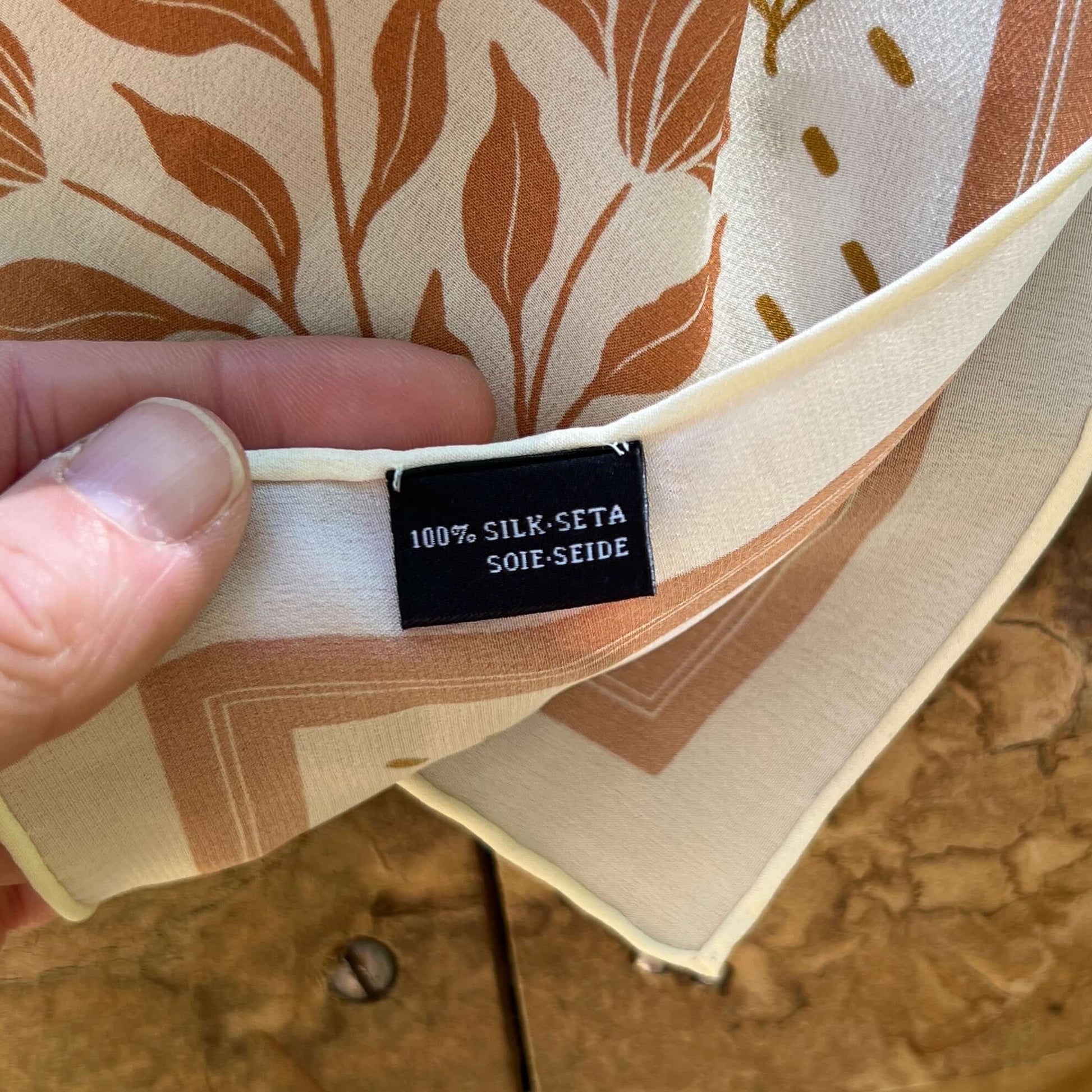 dessert floral silk bandana tag