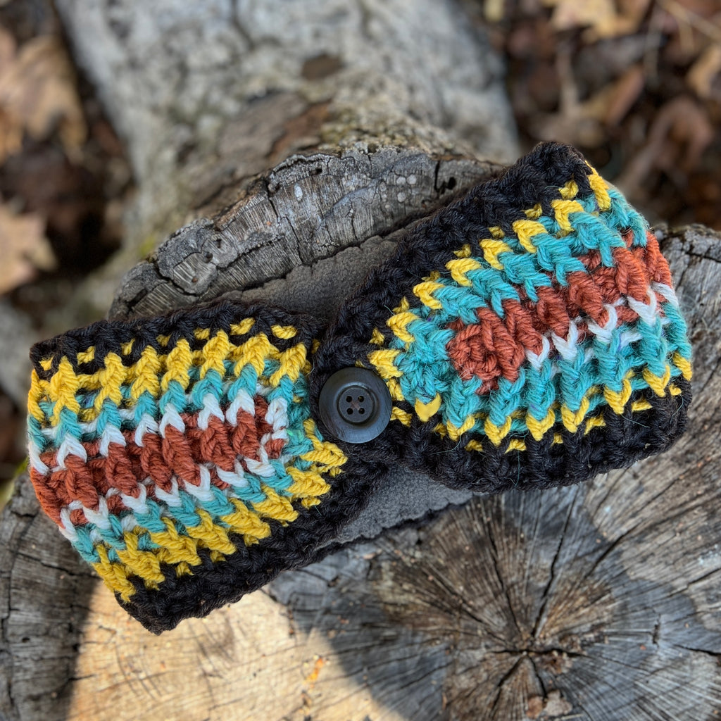 ear warmer winter headband in colorful stripes