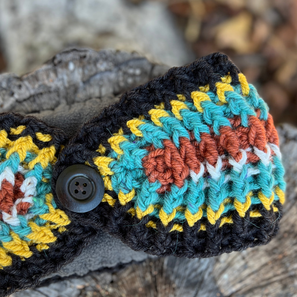 ear warmer winter headband in colorful stripes