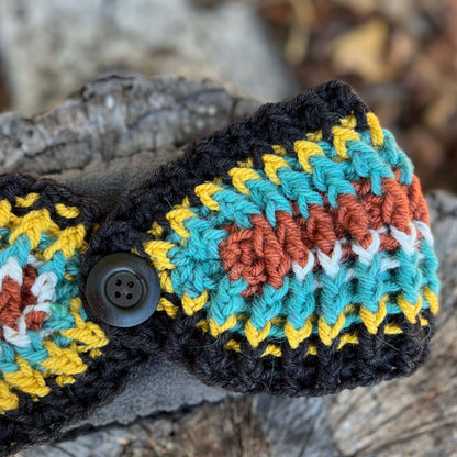 ear warmer winter headband in colorful stripes