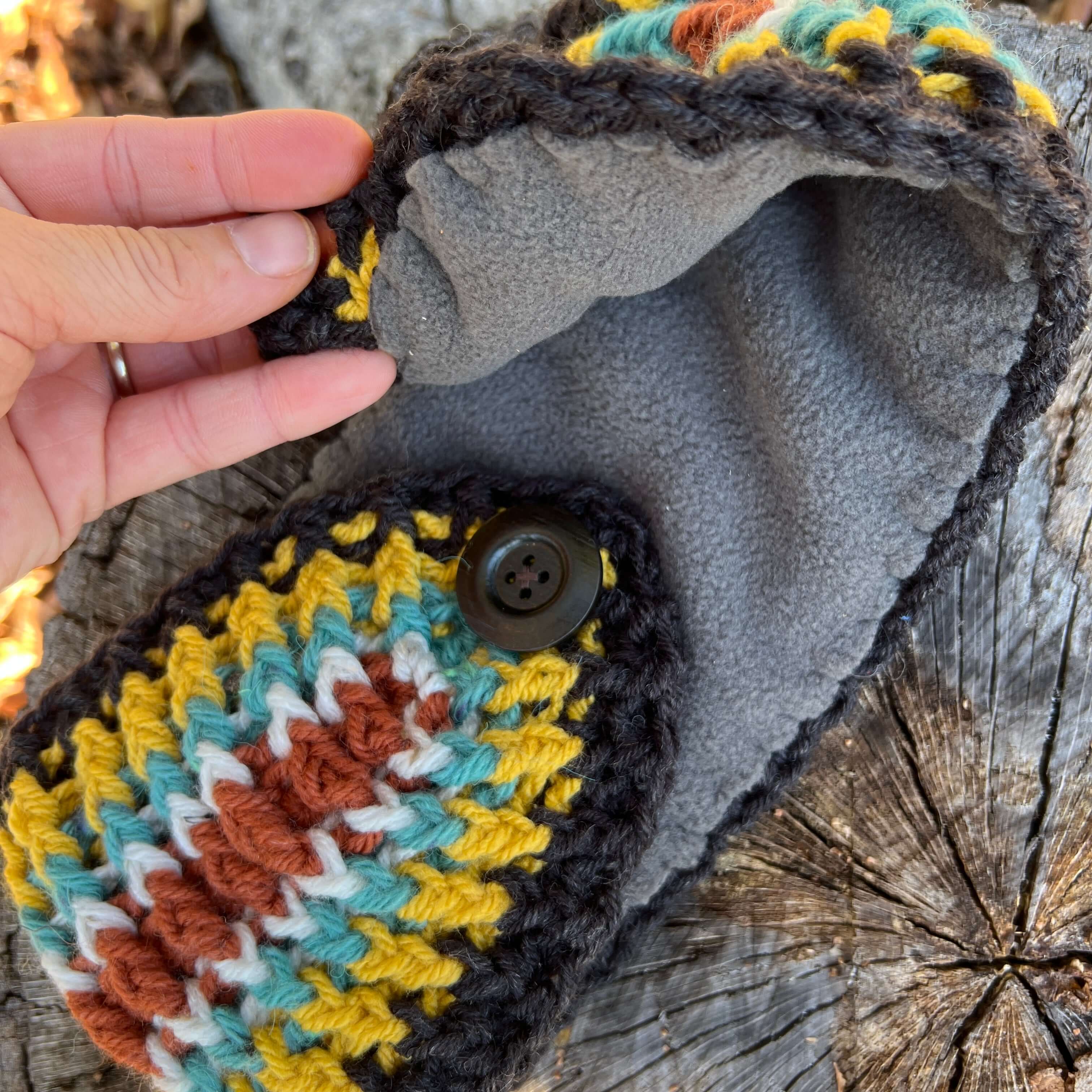 ear warmer winter headband in colorful stripes