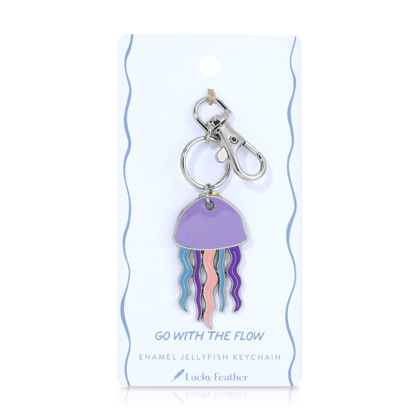 Ocean Life Keychain - Silver - Jellyfish