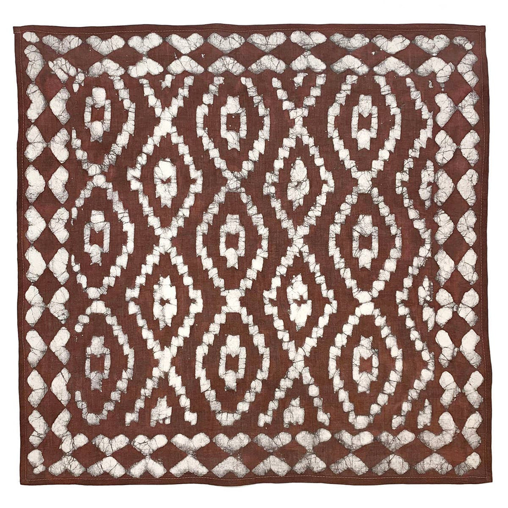 Bandana Square Scarf - Chocolate Brown Batik Print