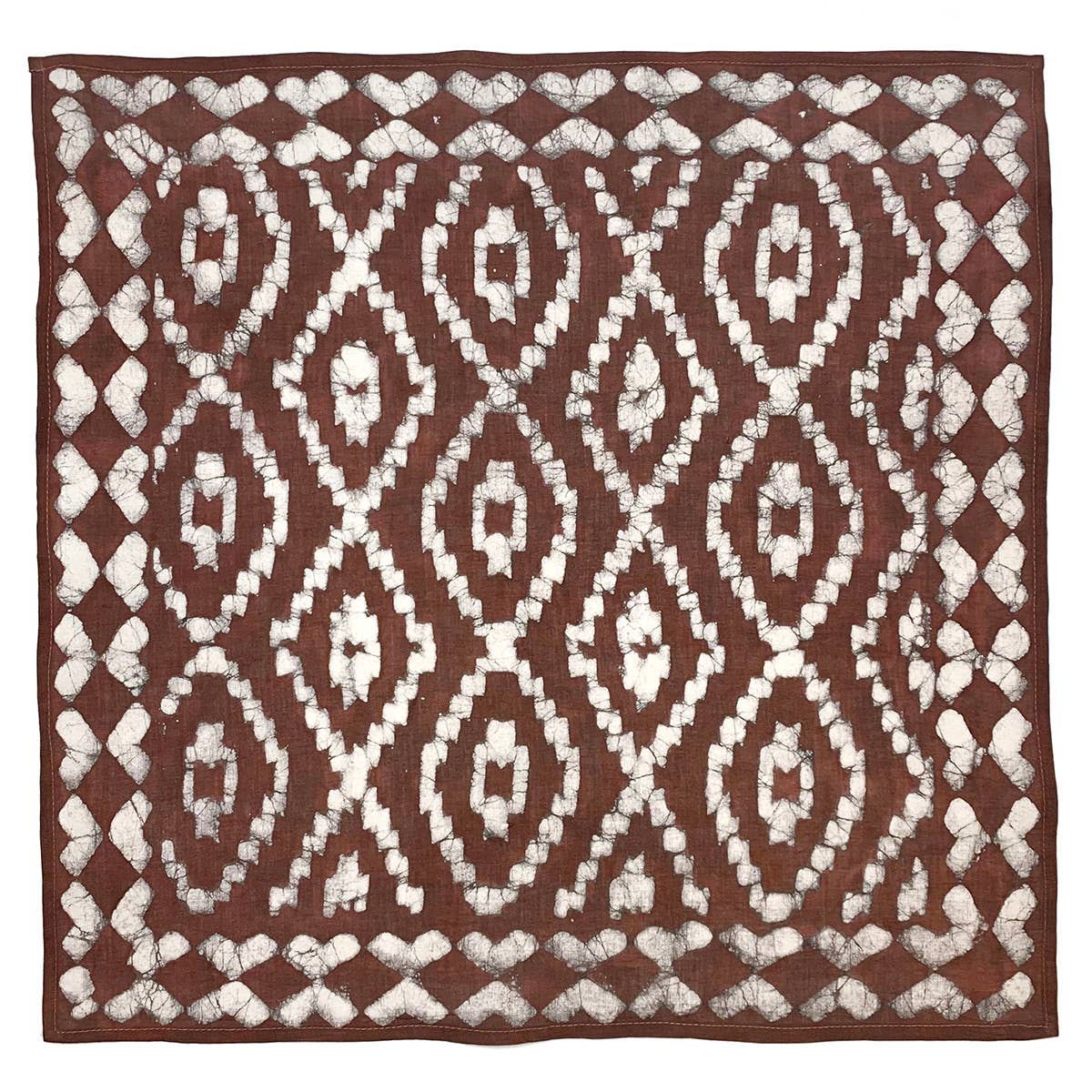 Bandana Square Scarf - Chocolate Brown Batik Print