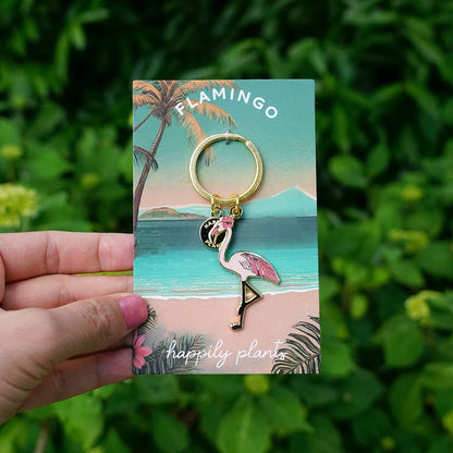 Pink Flamingo Keychain