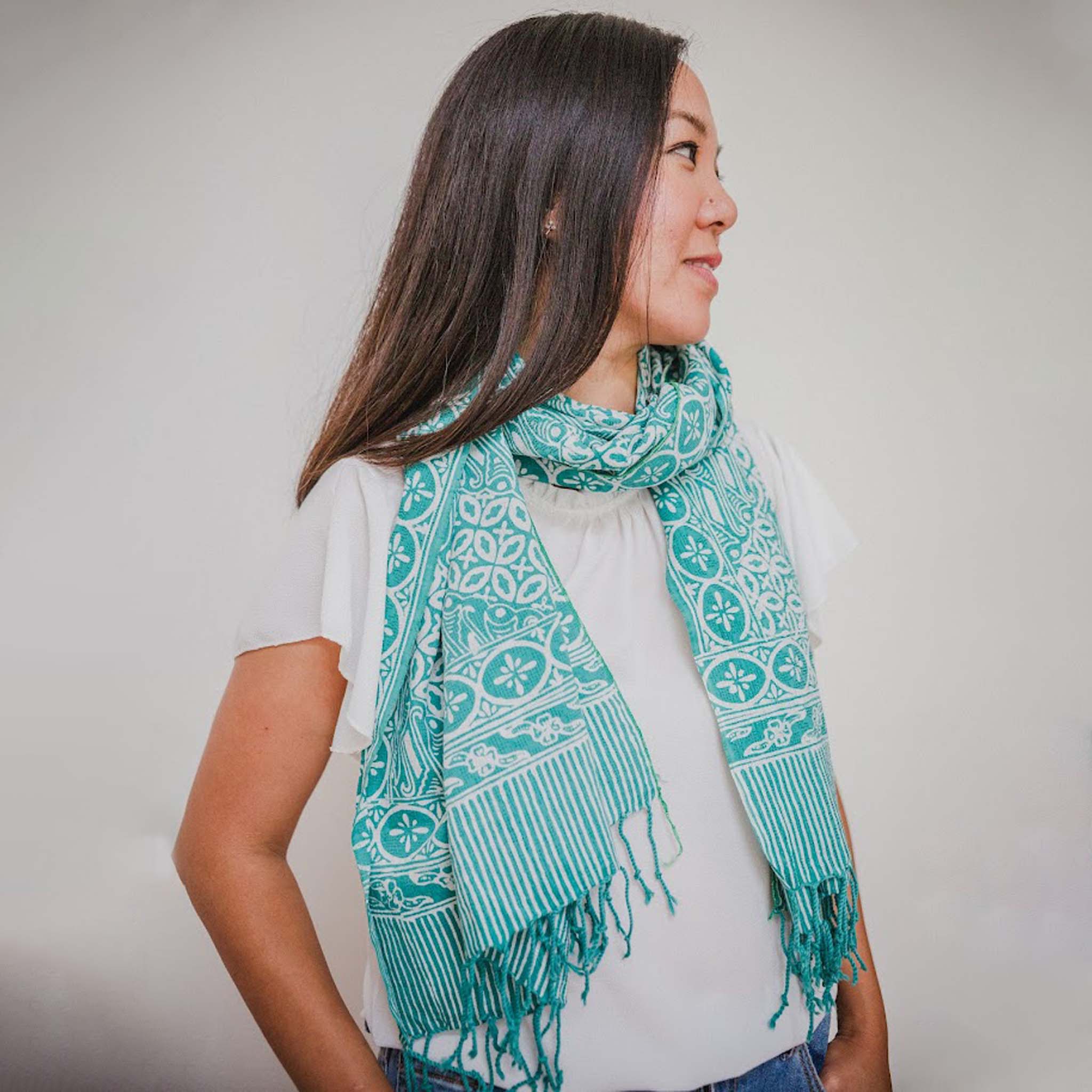 Batik Scarf - Dobby Fabric - Royalty