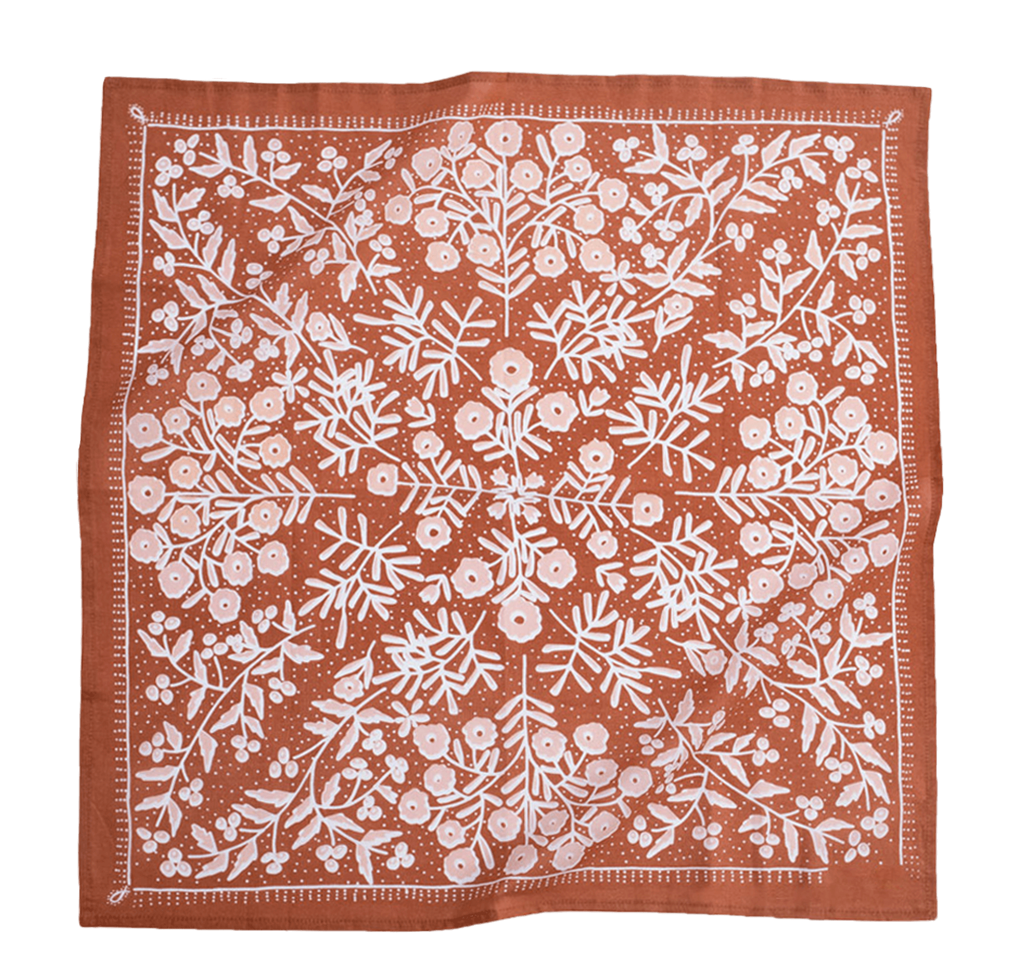 floral bandana in terra cotta brown