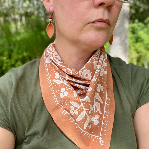 soft terra cotta brown cotton bandana